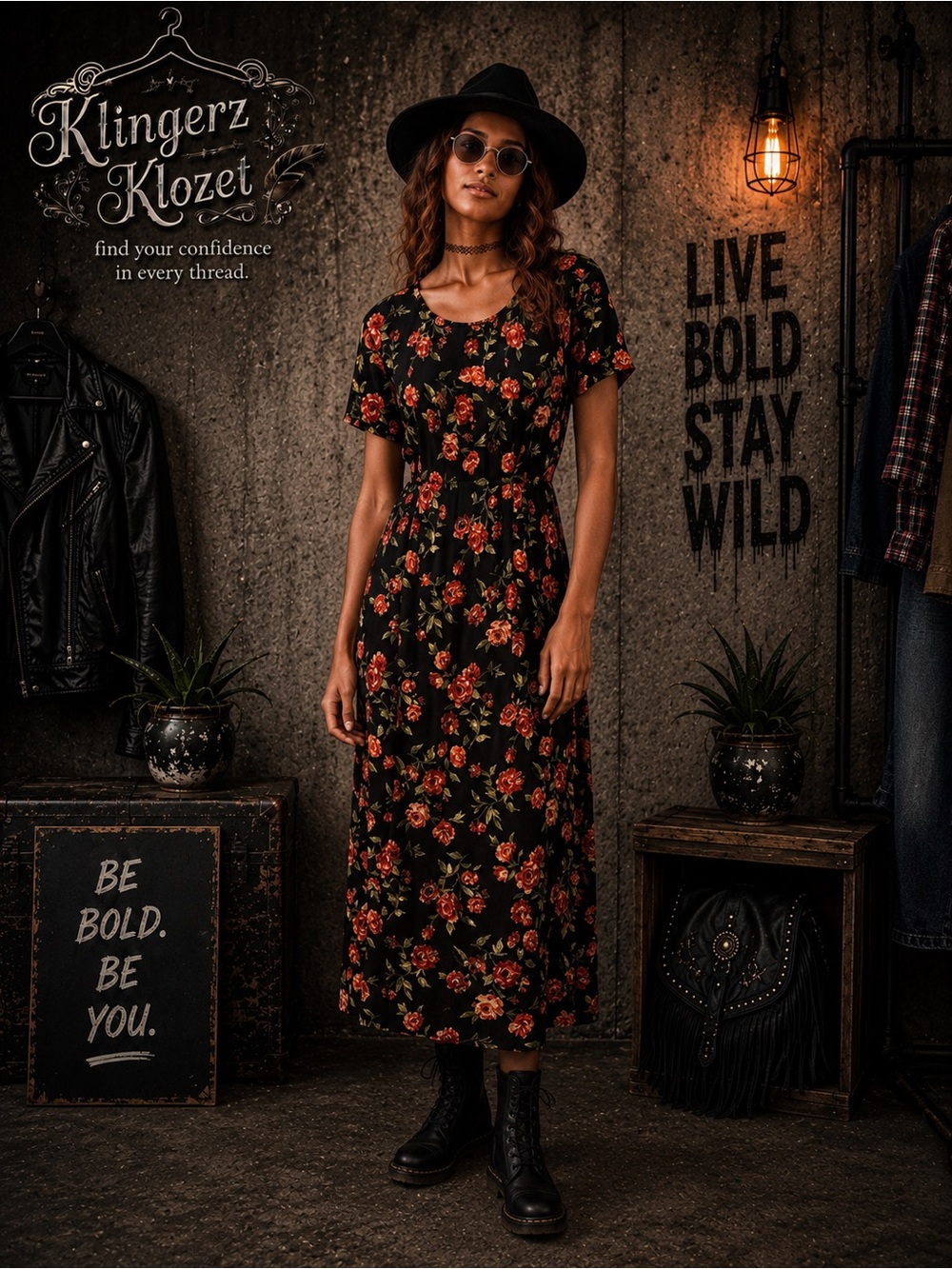 Vintage floral maxi dress